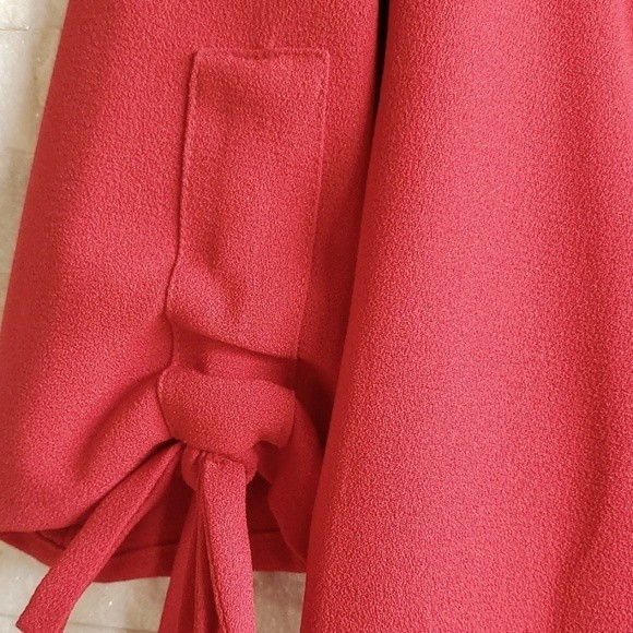 NWT Karl Lagerfeld Paris Womens Tie Sleeve Sheath Crepe Mini Red Dress Size 6 - Picture 5 of 8